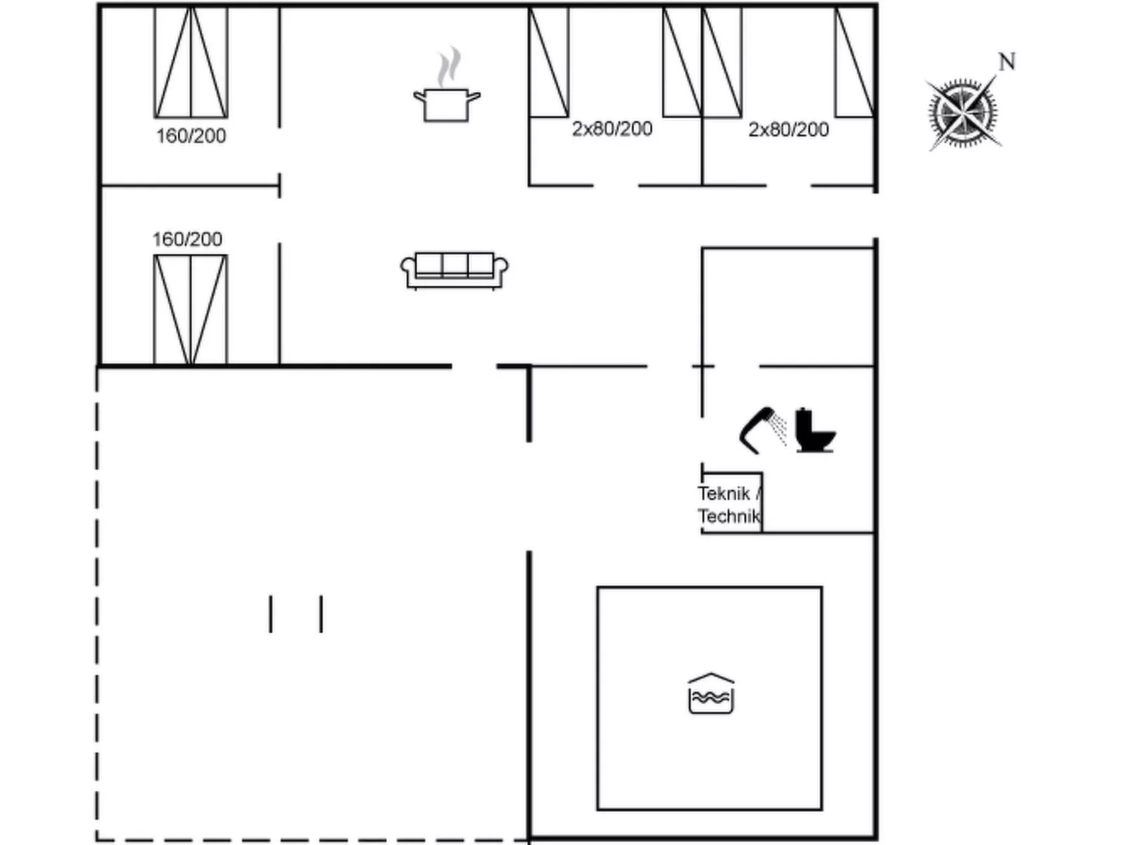 "Månviva" - 500m from the sea