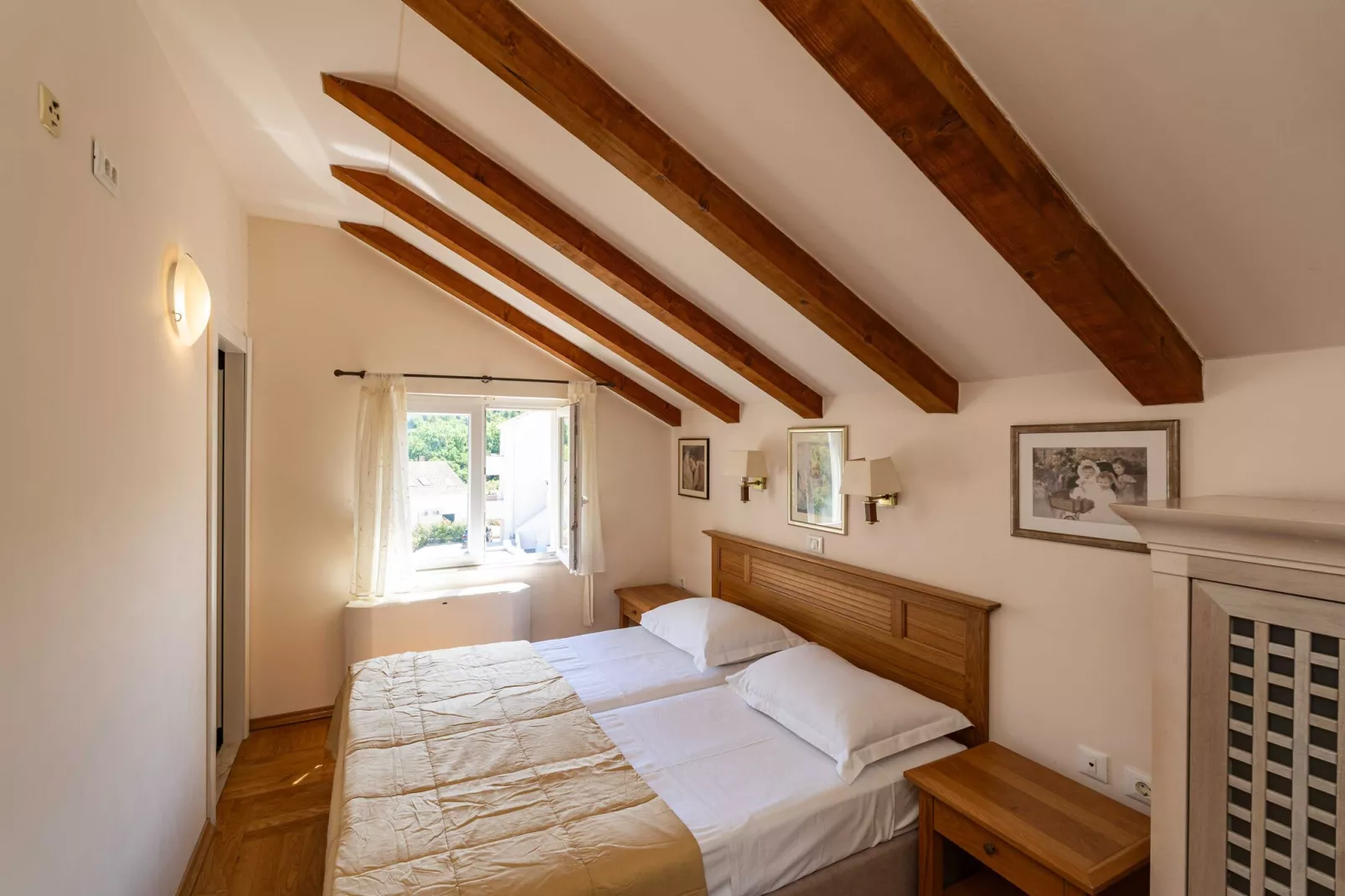 Villa Alegria Cavtat - Comfort Two Bedroom Apartment with Sea View (Apartment C)-Slaapkamer