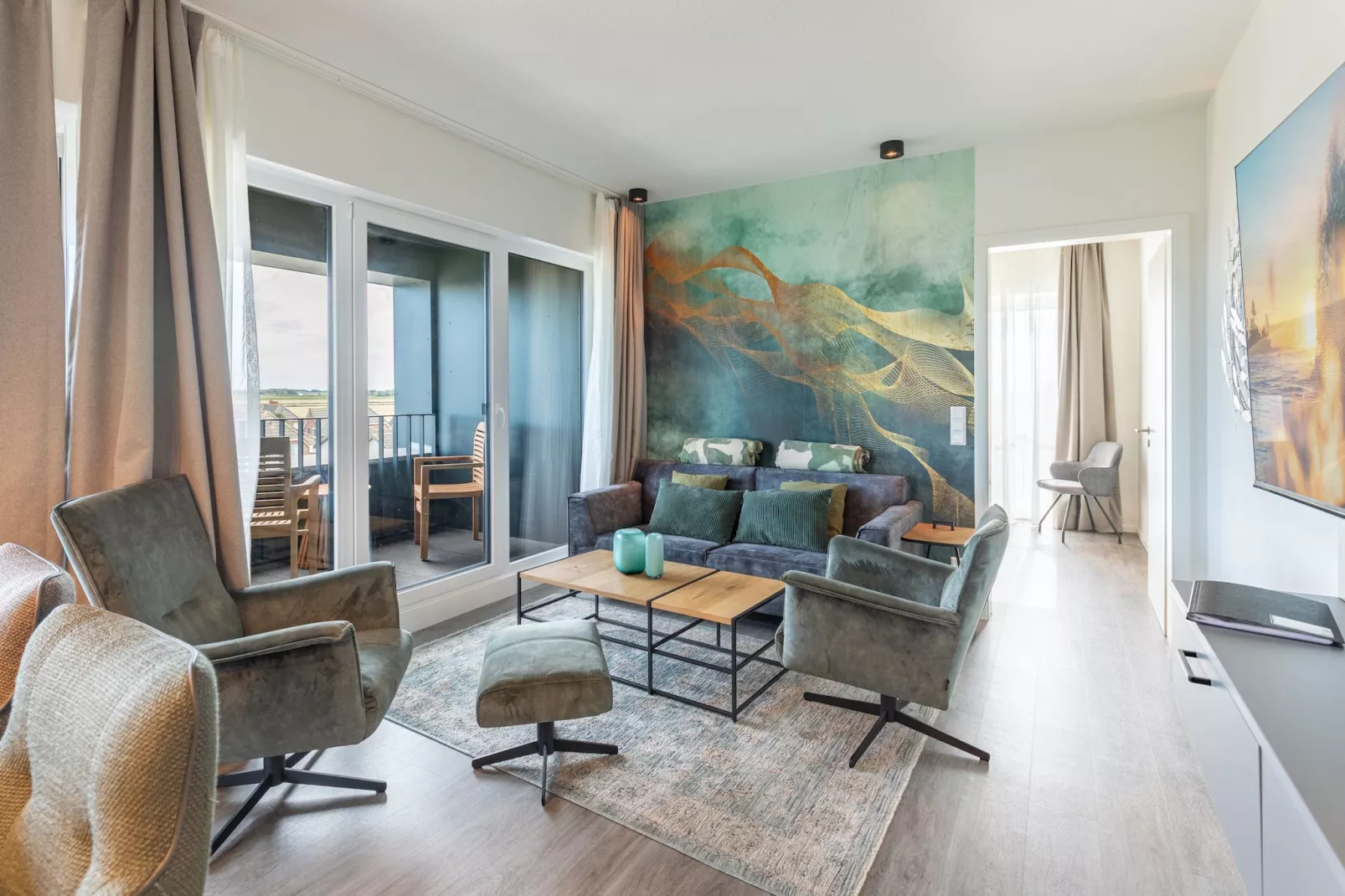 Wattblick de Luxe auf Nordstrand-Woonkamer