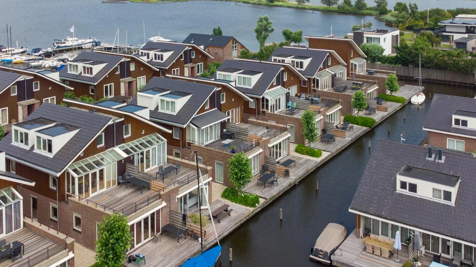 Waterfront-Gebieden zomer 1km