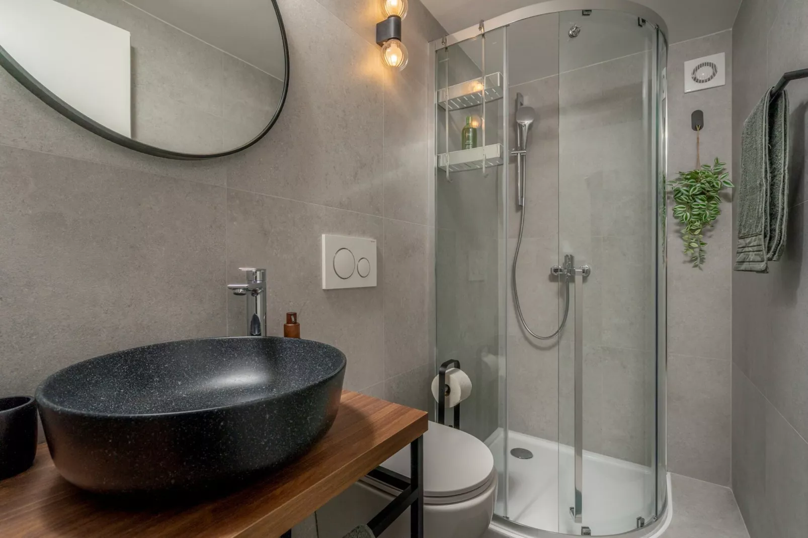 Apartments Lotea - Two-Bedroom Apartment with Terrace and Sea View-Badkamer