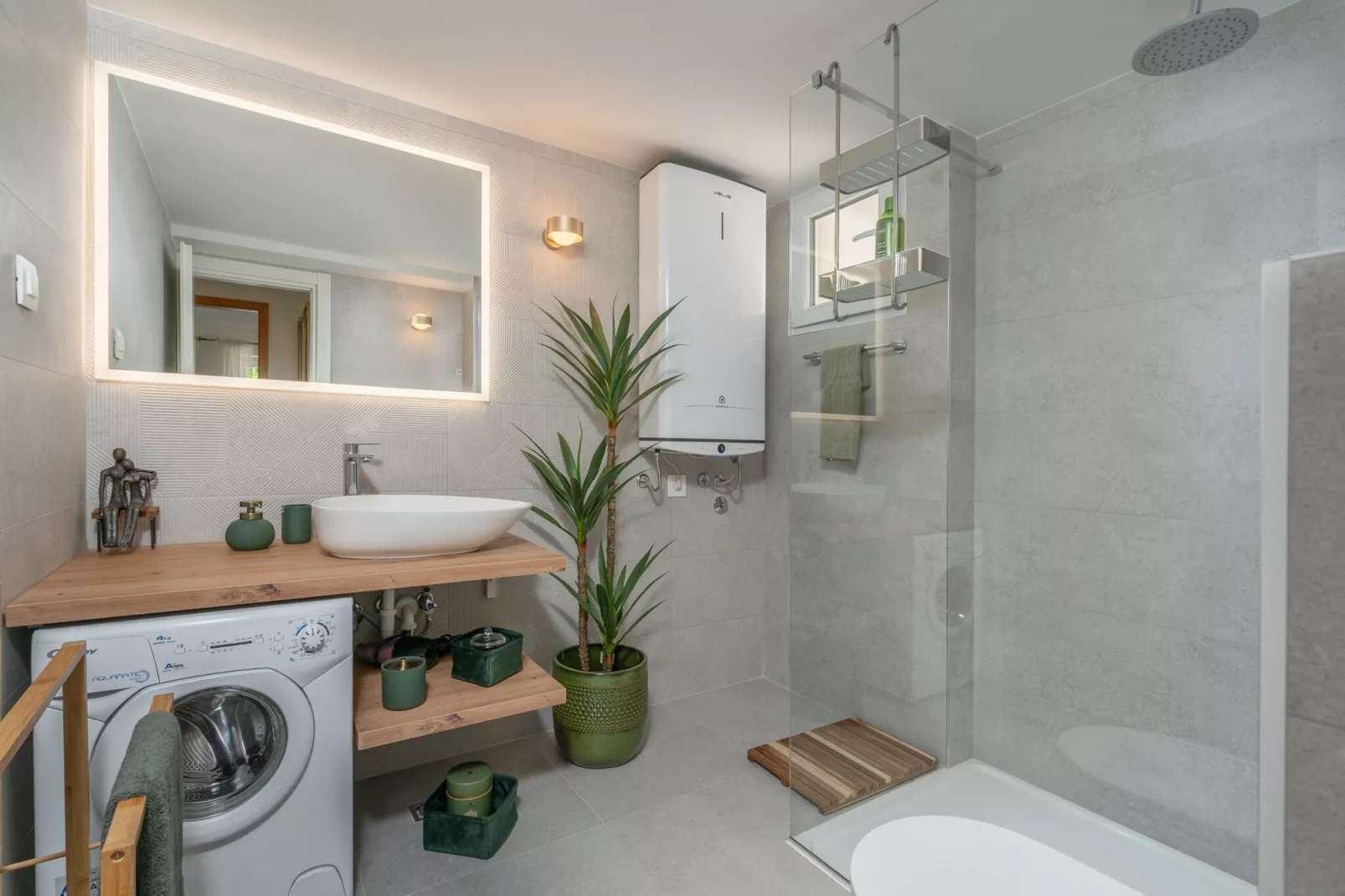 Apartments Lotea - Two-Bedroom Apartment with Terrace and Sea View-Badkamer