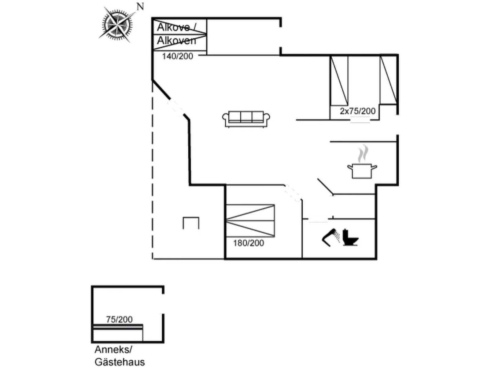 "Alaine" - 850m from the sea-Binnen