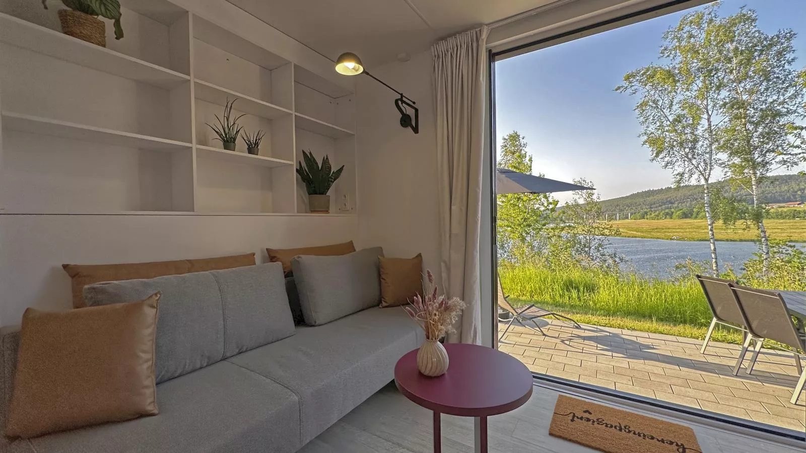 Feriendorf Seeblick - Tiny Chalet Nr 3-Woonkamer