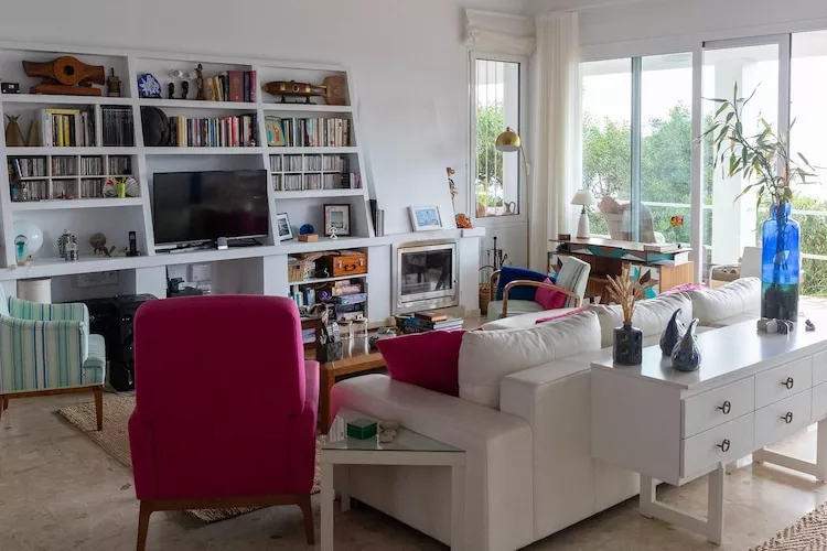 CT 385 AL - Faro's Soulrise Villa - Mojacar - Pool & Artistic Flair close to the Beach-Woonkamer