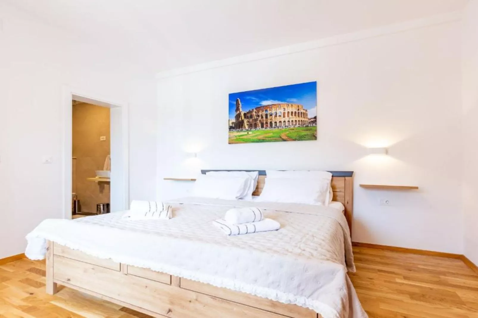 Peaceful Murvica Villa Pool, Garden, and Modern Comfort - Two Bedroom Holiday Home with Private Pool-Slaapkamer