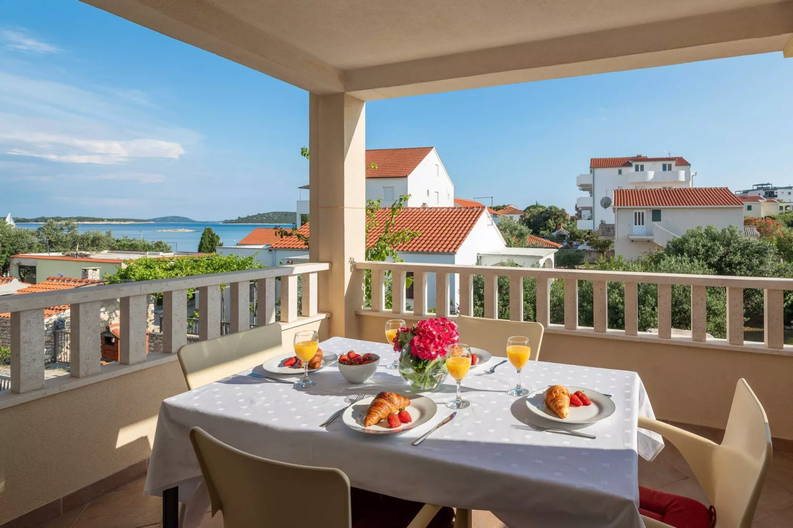 Apartments Bella Vista -One Bedroom Apartment with Terrace and Sea View (A2)-Terras