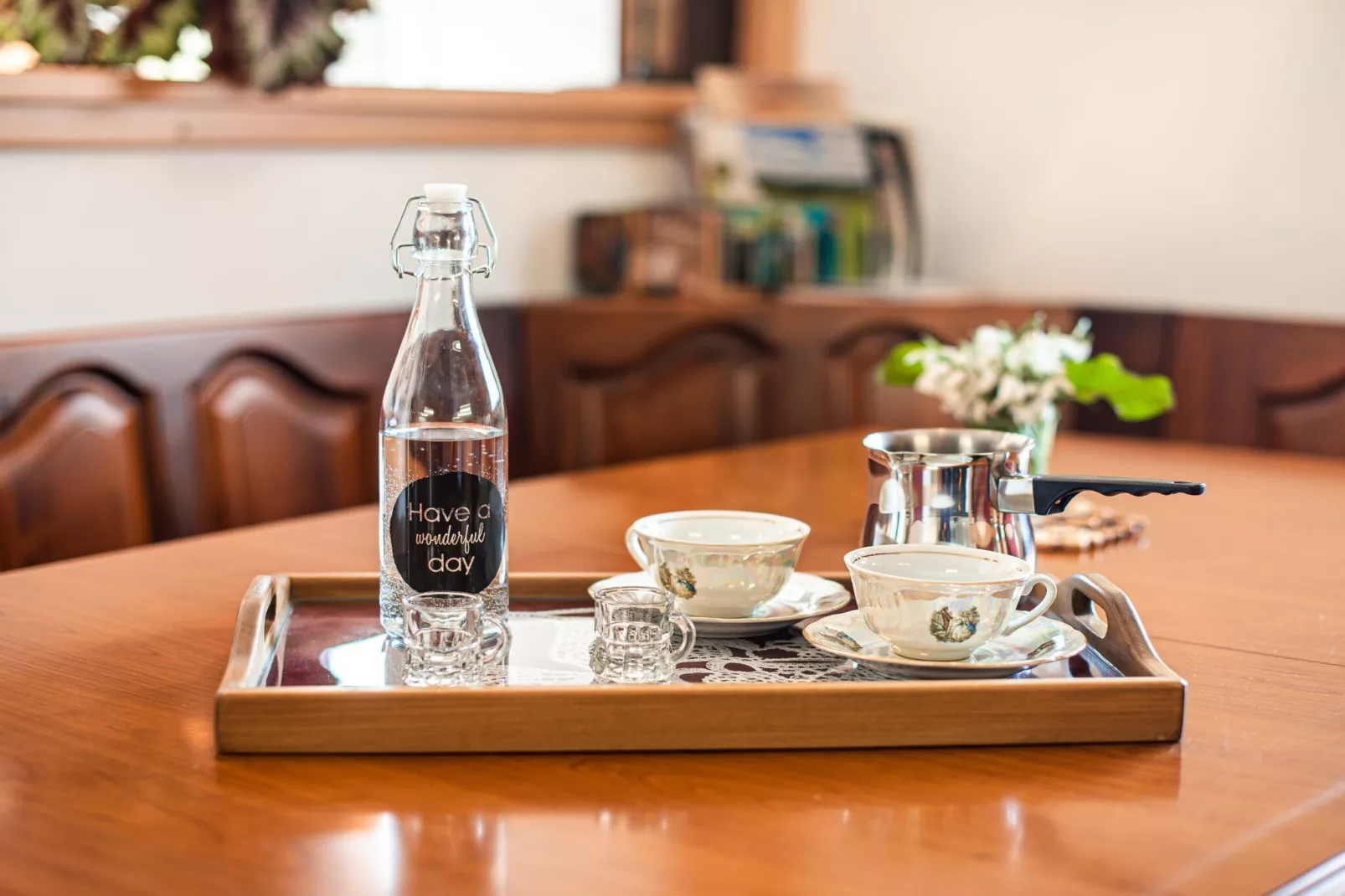 Holiday Home Slap with Sauna and BBQ - Two Bedroom Holiday Home-Eetkamer