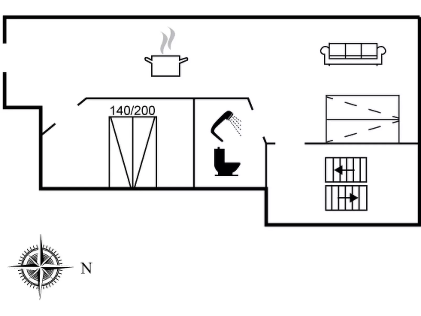 "Naike" - 100m from the sea-Binnen