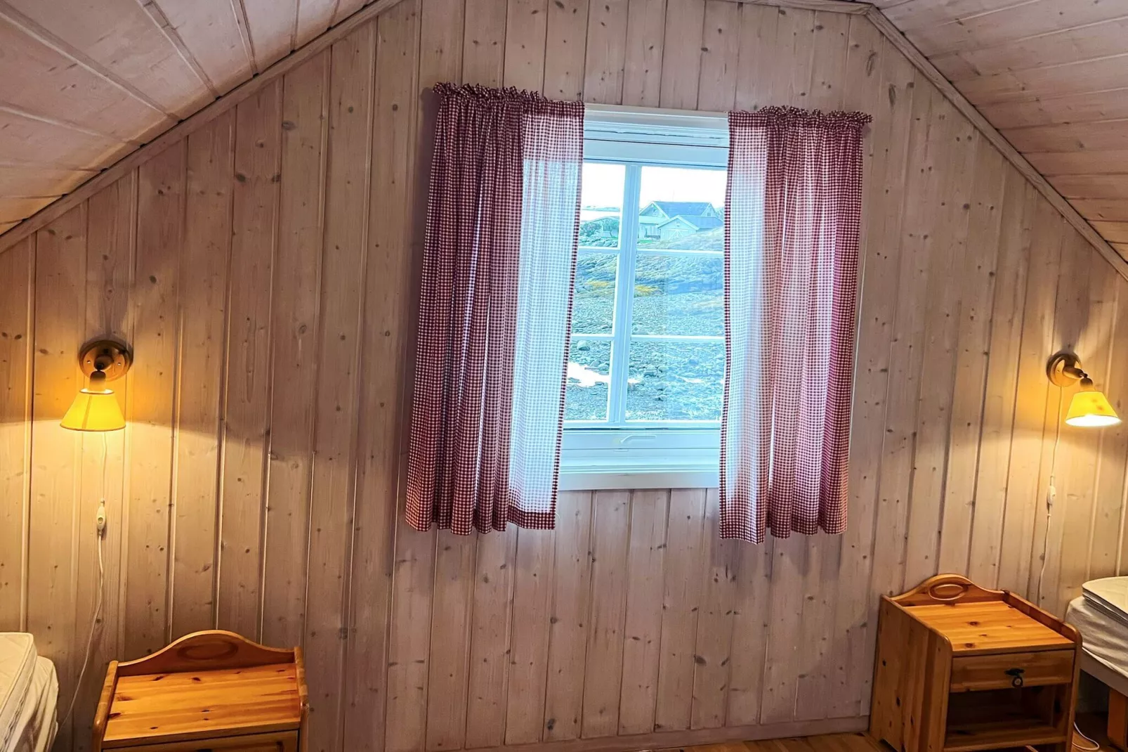 Zeezicht met boten en vissen-Binnen