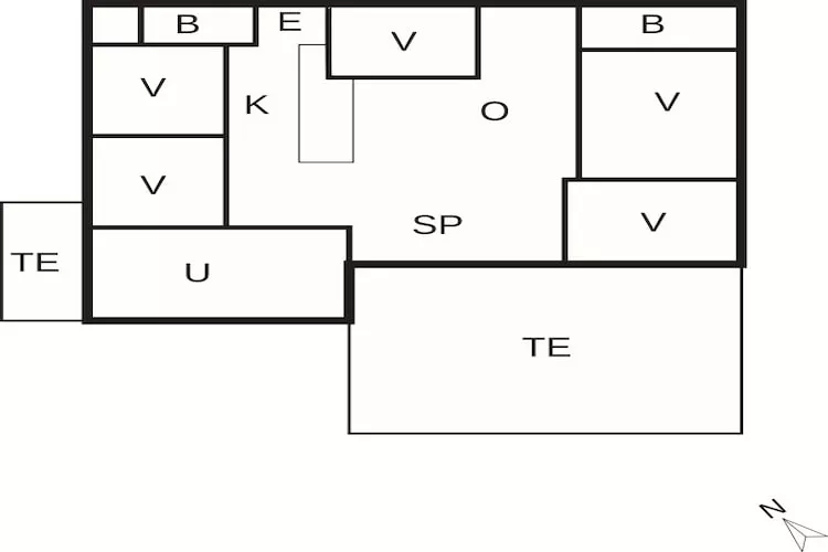 Vakantiehuis, 500m van het strand-Plattegrond