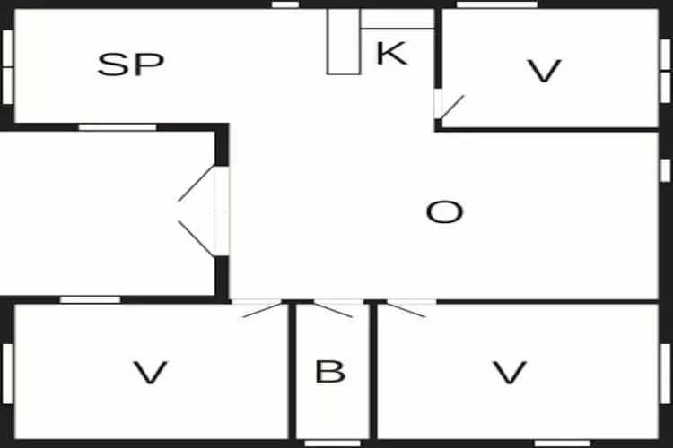 Familiehuisje met terras en gazon-Plattegrond