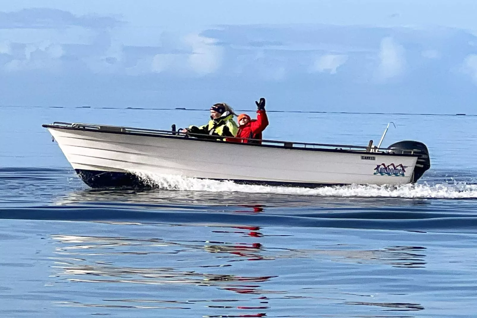 Zeezicht met boten en vissen-Niet-getagd
