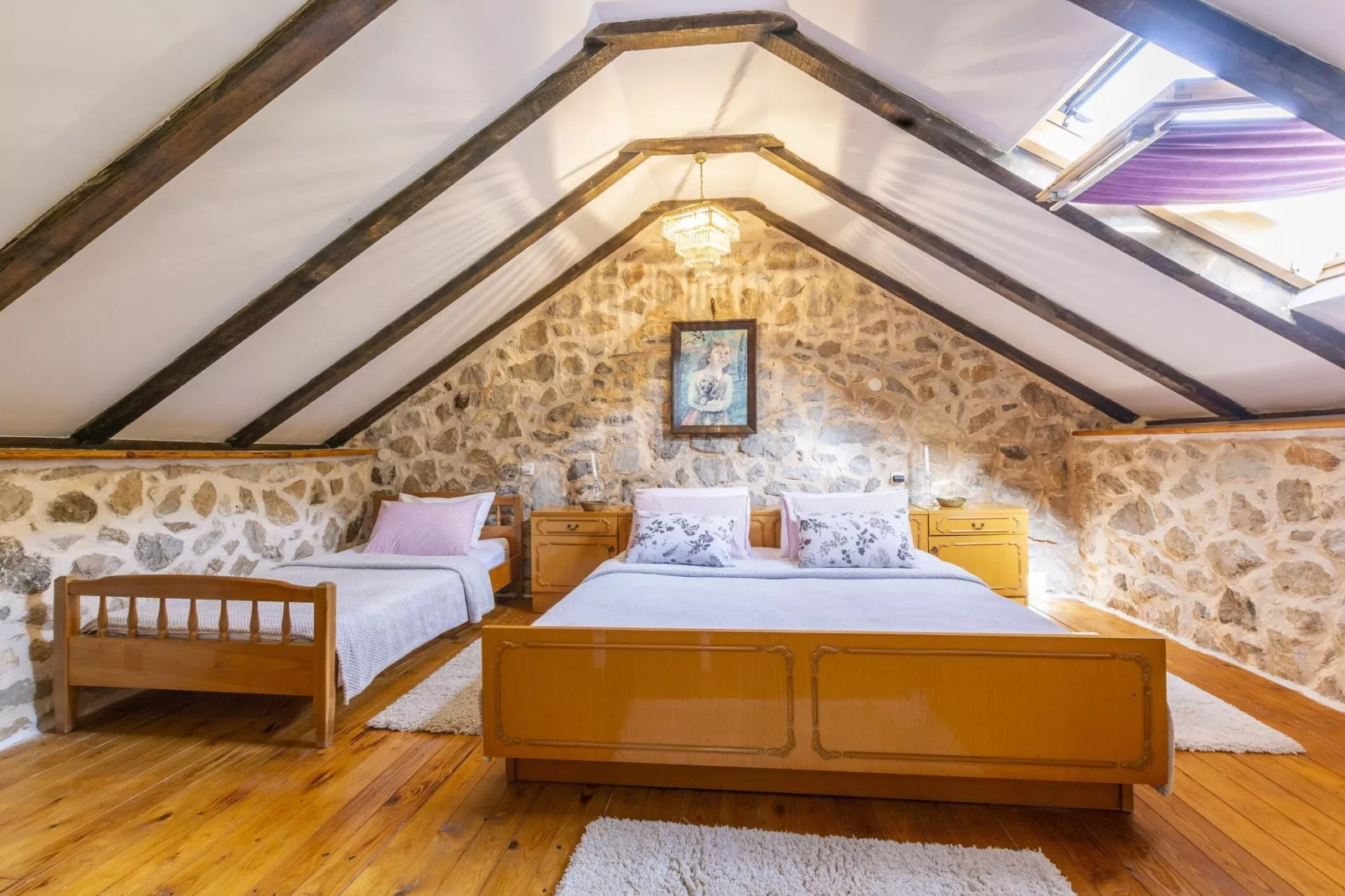 Rustical Resort Kokorići with Shared Outdoor Swimming Pool - One Bedroom Apartment with Terrace-Slaapkamer