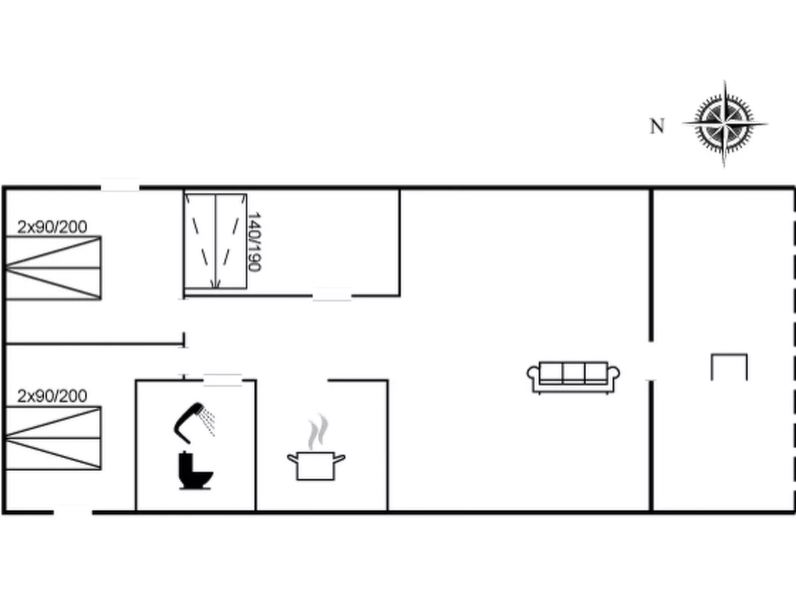 "Ditleif" - 400m from the sea-Binnen