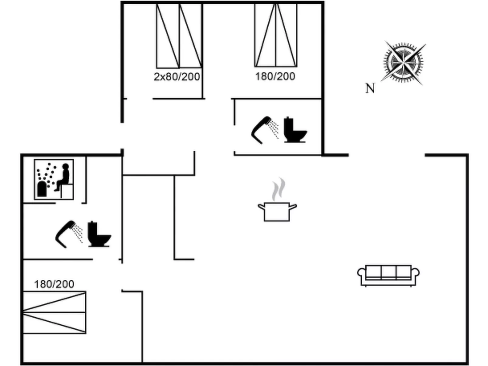 "Merete" - 900m from the sea-Binnen