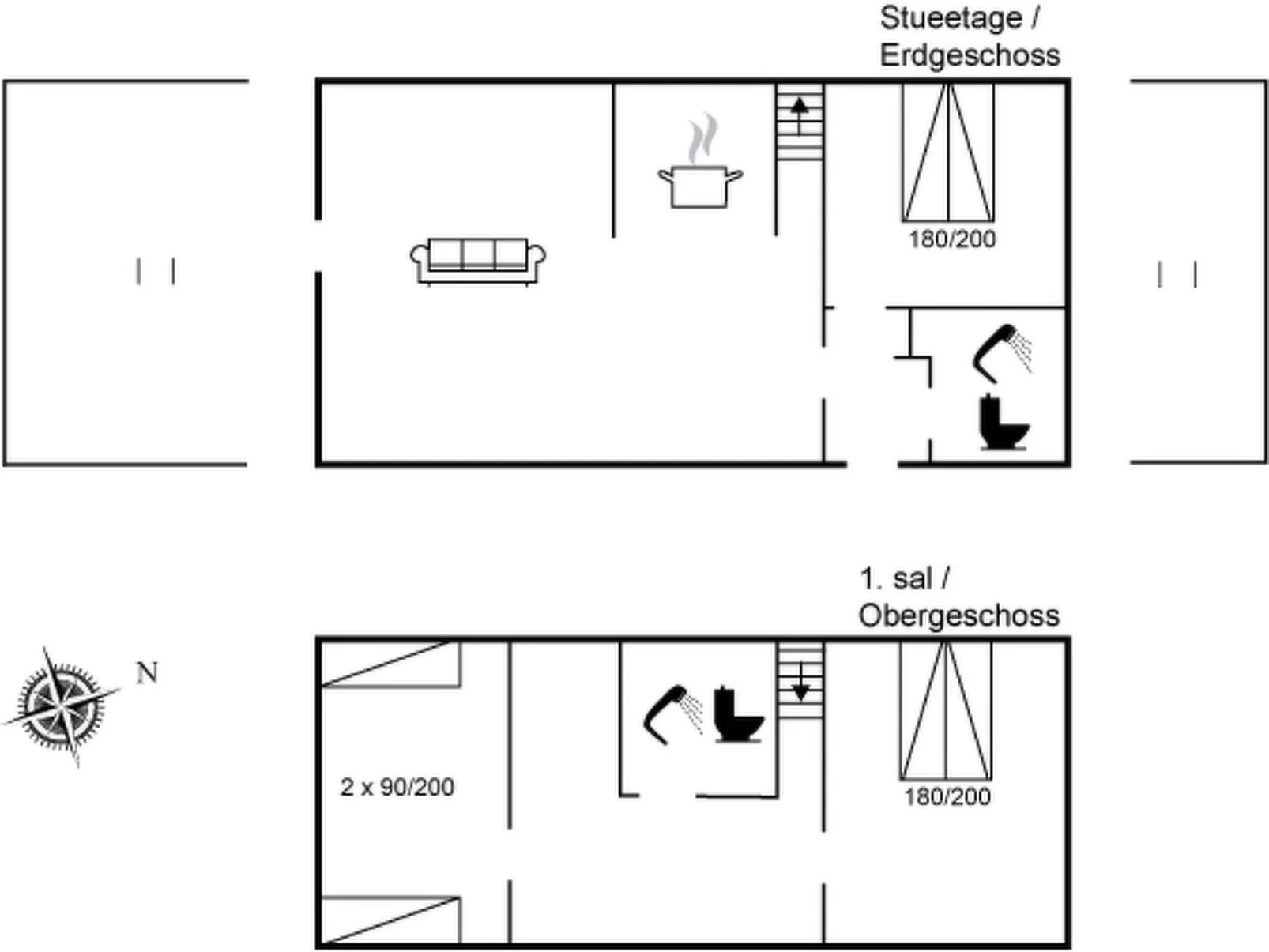 "Gisken" - 600m from the sea-Binnen