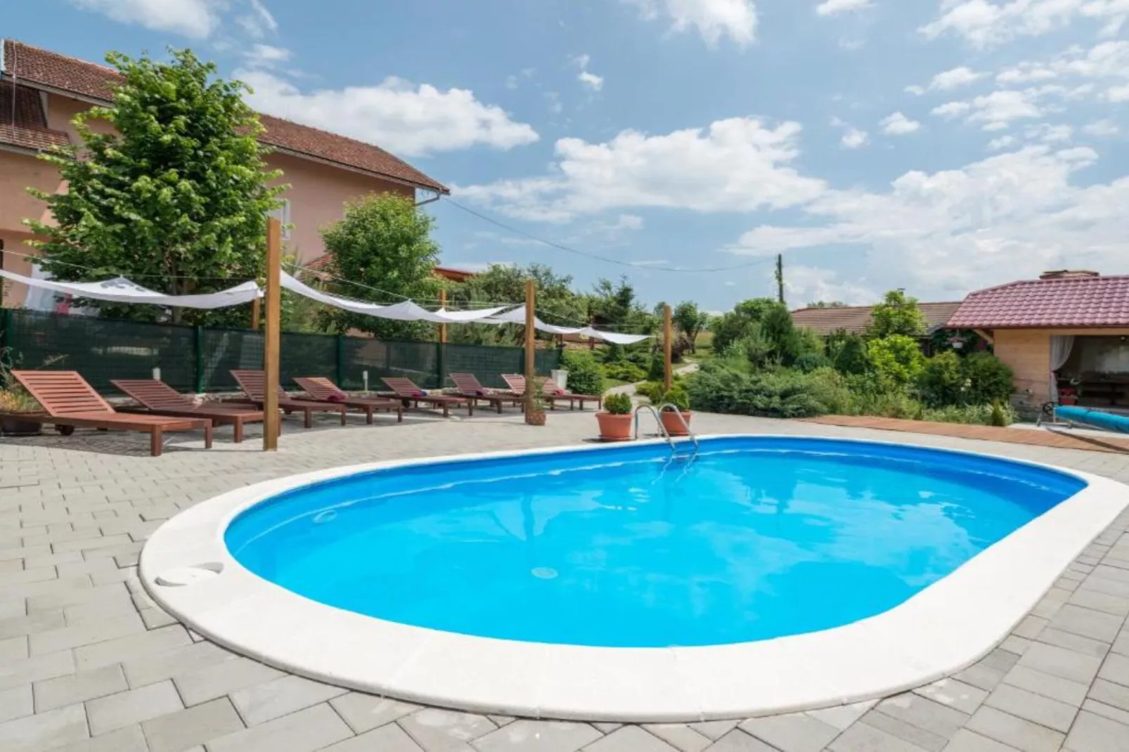 Villa Rubčić - Double room with Terrace and Pool View - (7)-Zwembad