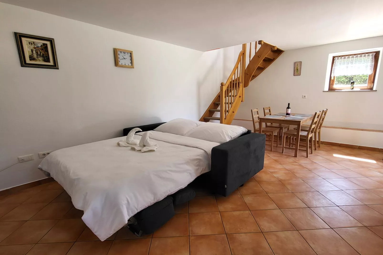 Peaceful Countryside Holiday Home with Terrace - One Bedroom Holiday Home with Terrace-Slaapkamer