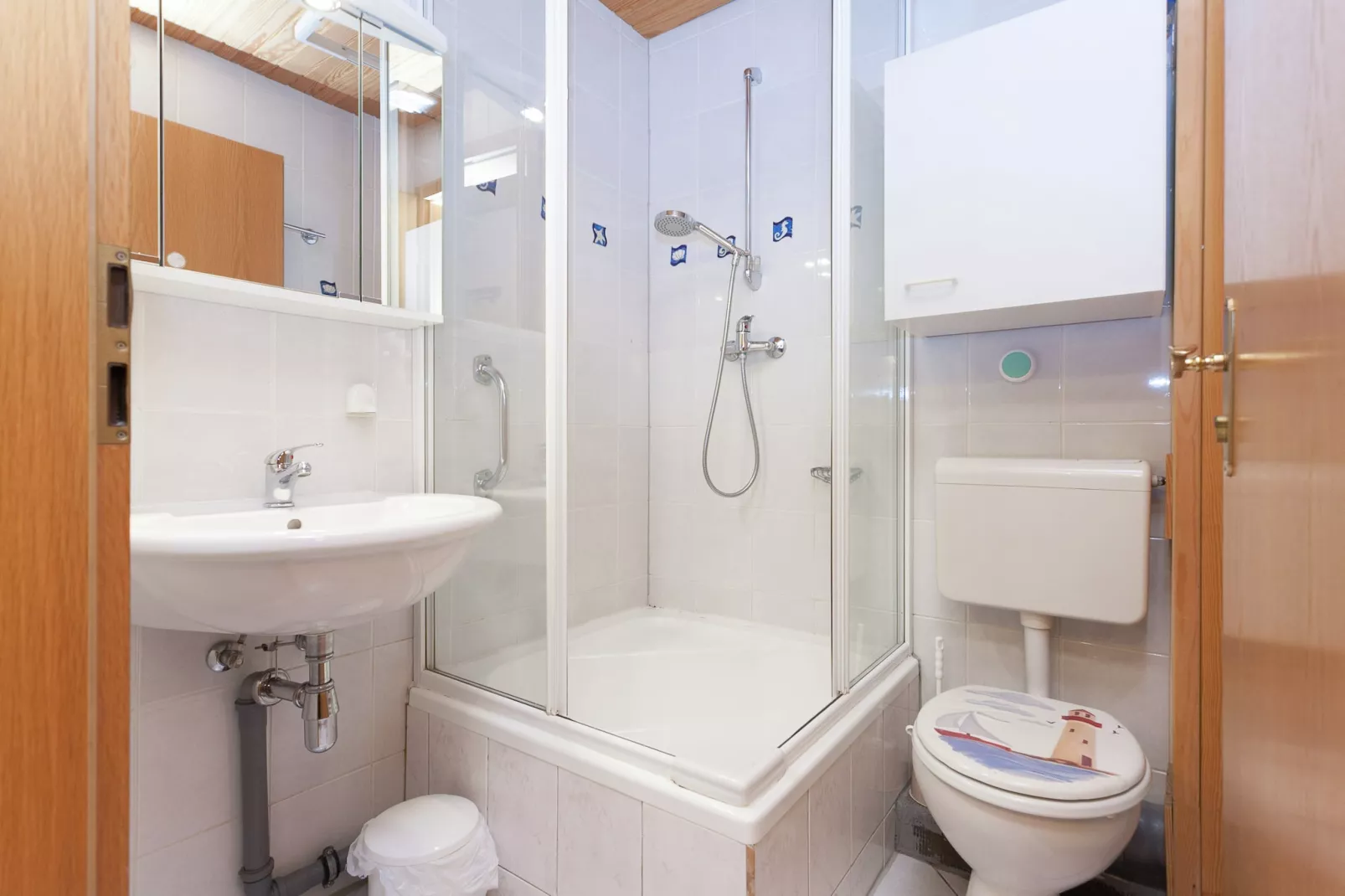 Ferienwohnung mit Kamin Am Waldrand-Badkamer