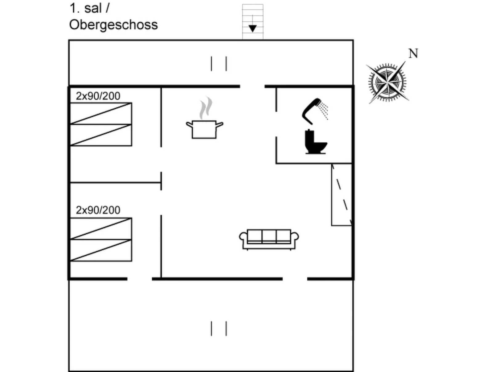 "Hermann" - 100m from the sea-Binnen