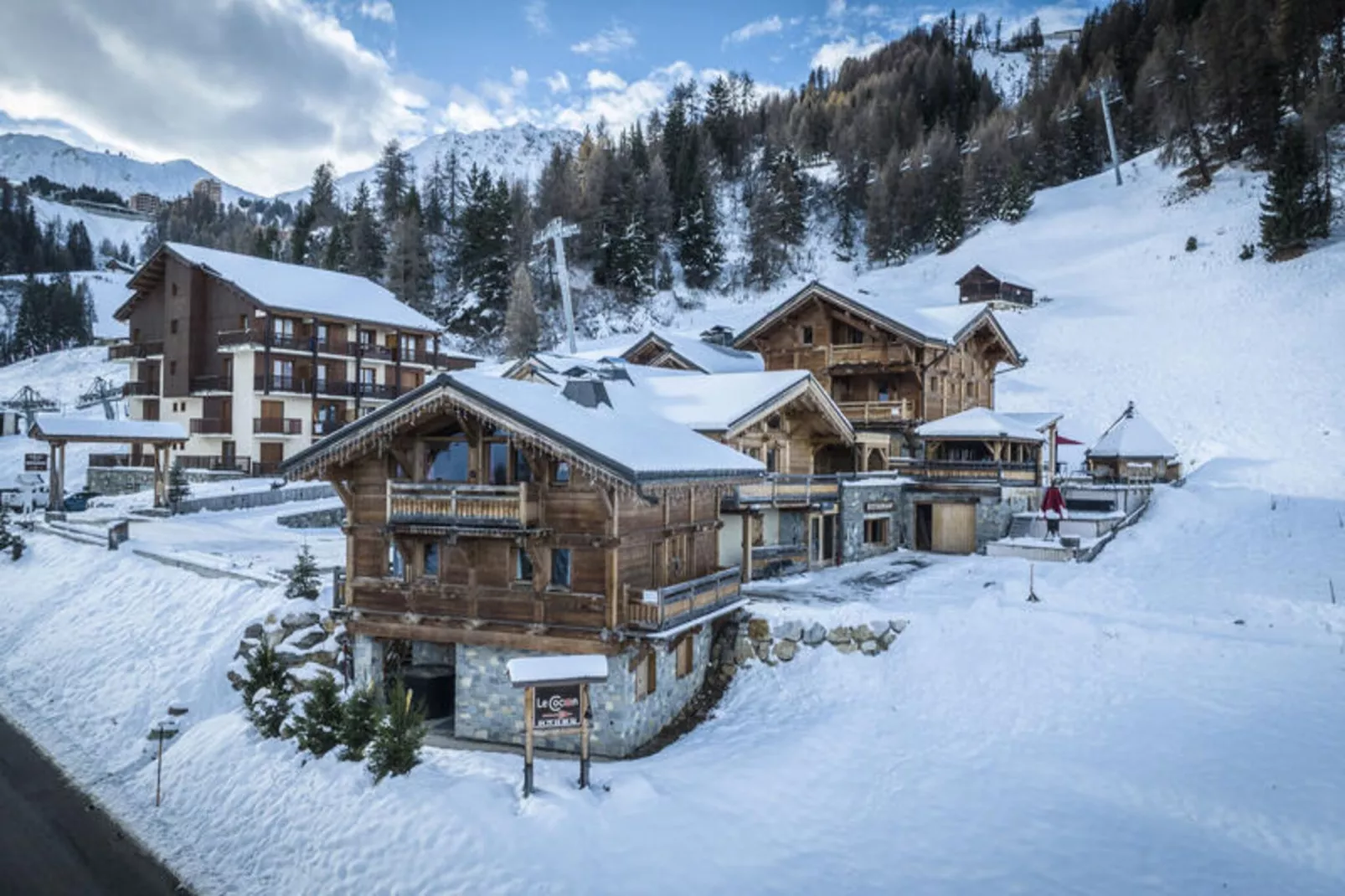 Les Chalets Du Cocoon-Gebied winter 1km