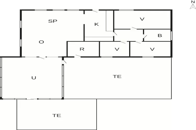 5 sterren vakantie huis in Aakirkeby-Plattegrond