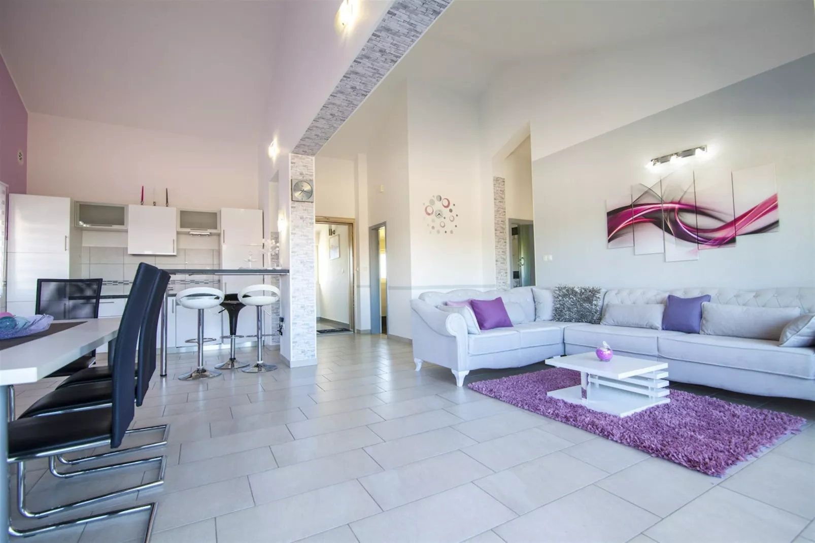 Sea view Villa Brodarica-Woonkamer