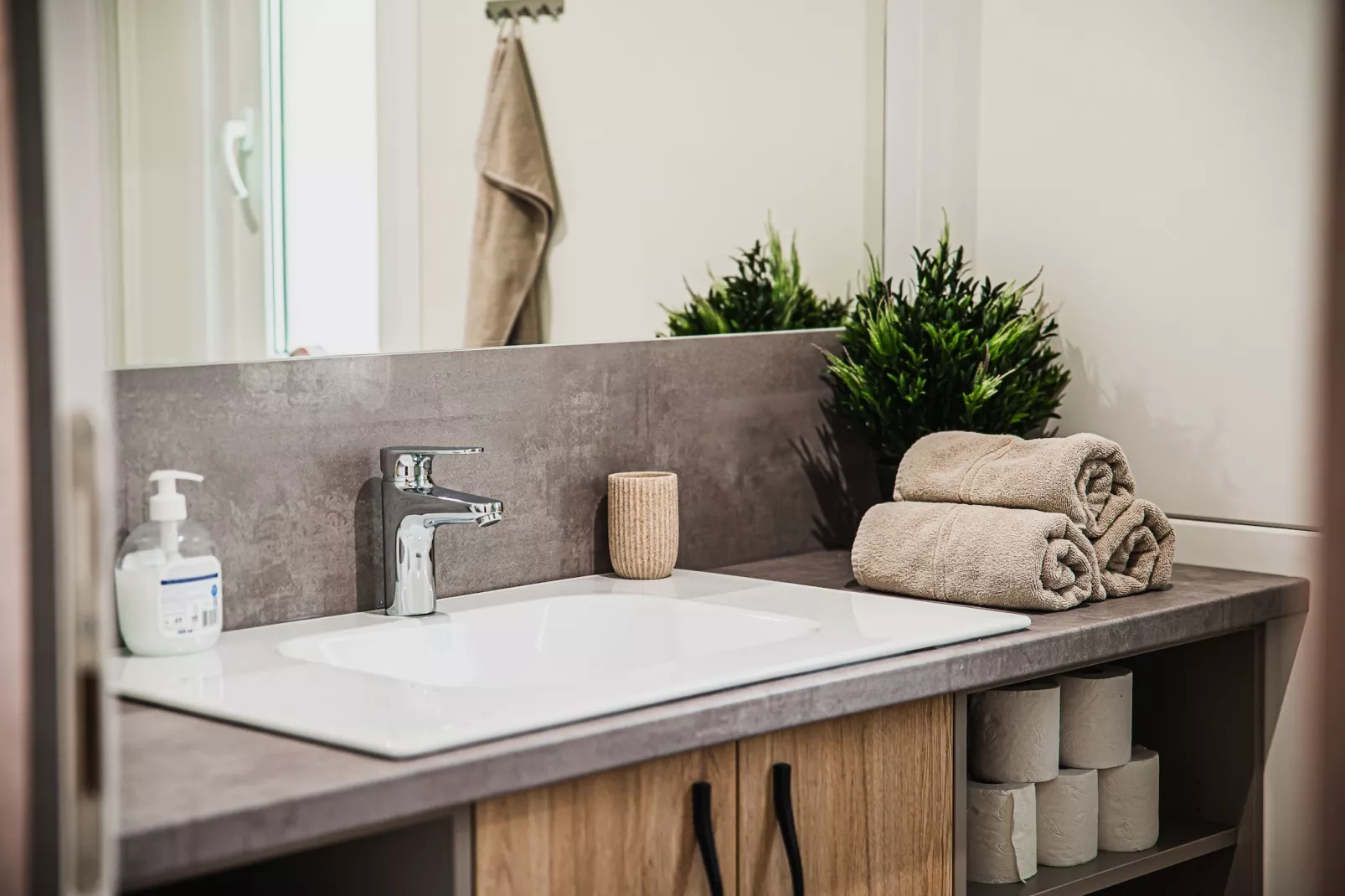 Lake Serenity Premium Mobile Homes with Thermal Riviera Tickets - Two Bedroom Mobile Home 15\/010-Badkamer