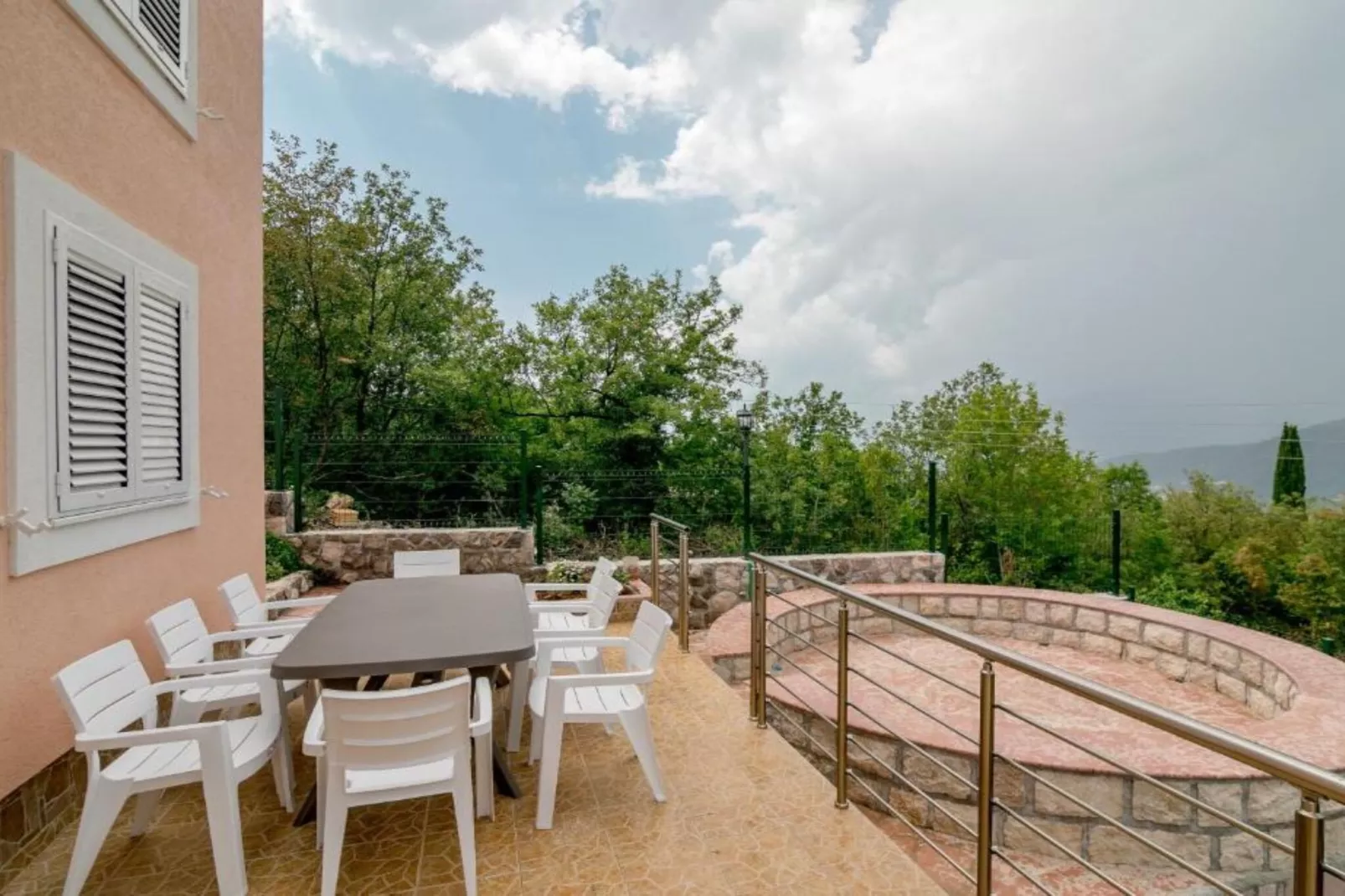 Tranquil Retreat with Private Pool in Lustica Bay - One Bedroom Apartment with Balcony and Sea View 2-Terrasbalkon