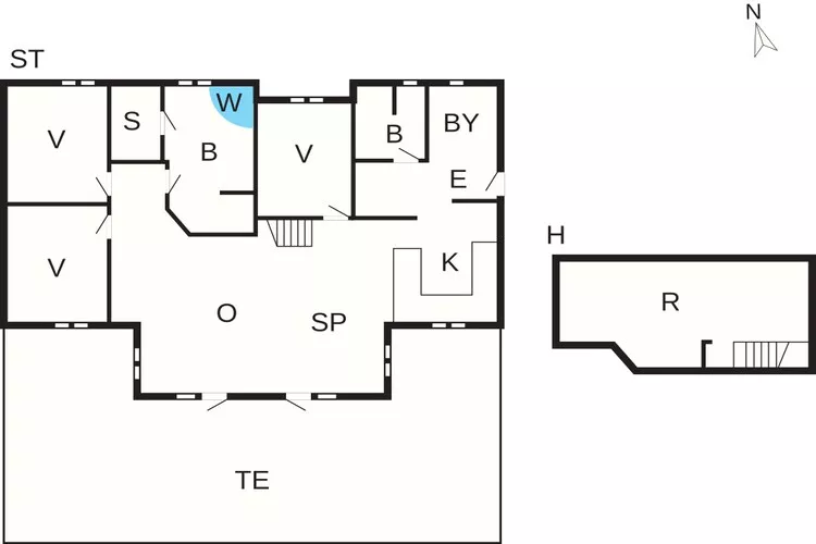 4 sterren vakantie huis in Dannemare-Plattegrond