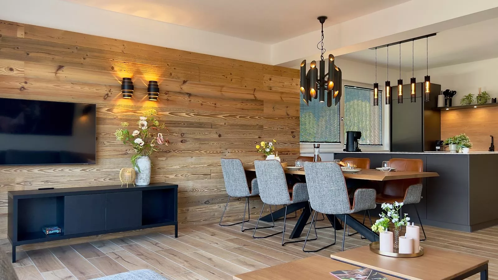 Grebenzen Lodge Starnberg 60A-Woonkamer