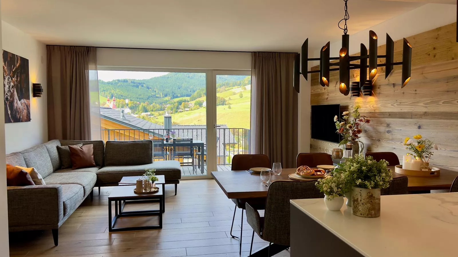 Grebenzen Lodge Starnberg 60A-Woonkamer
