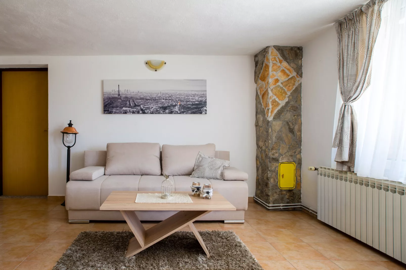 Villa Olea with private heated pool-Woonkamer