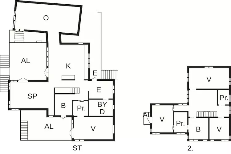 Kustwoning in Sandvik met zwembad-Plattegrond