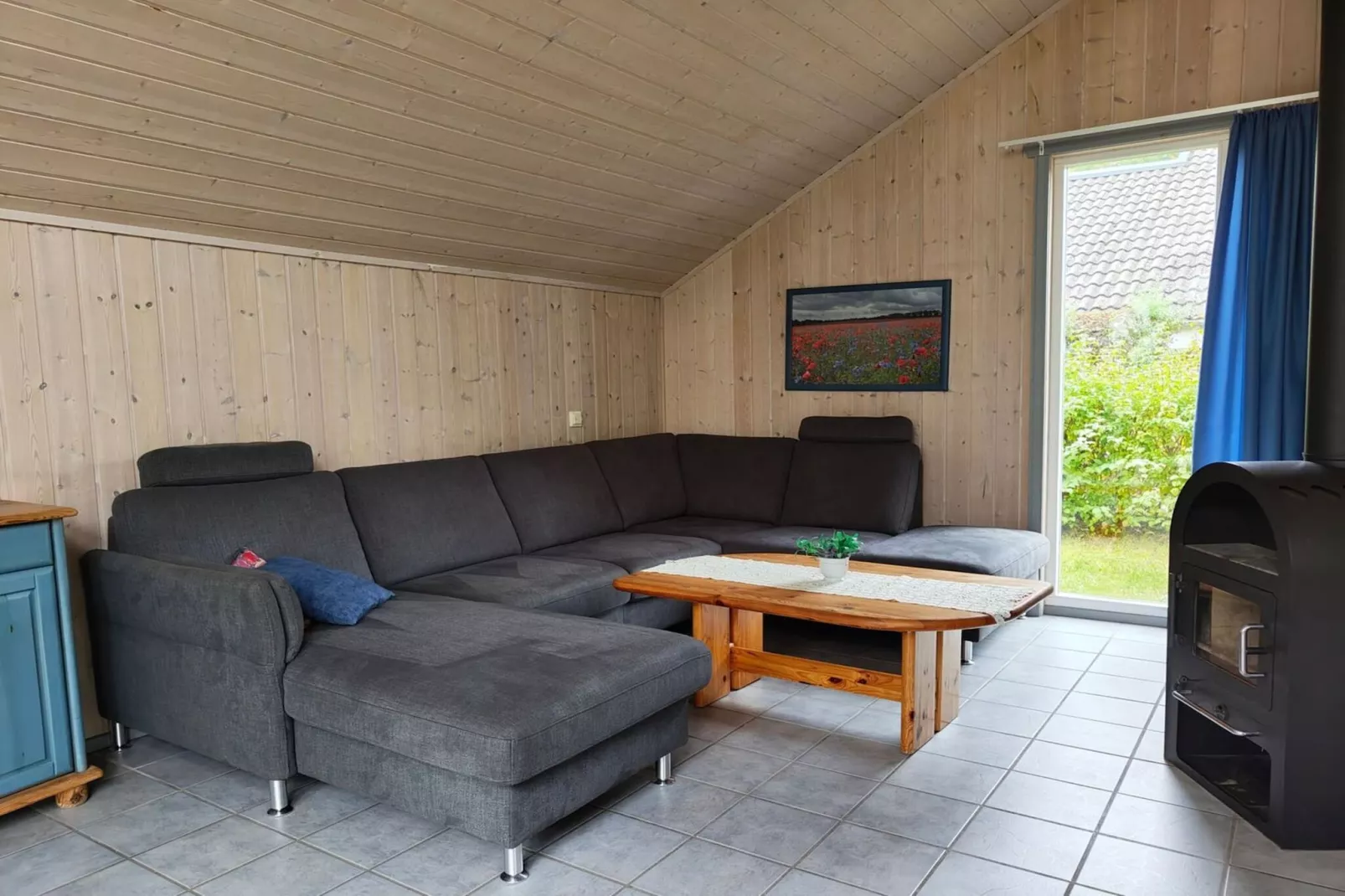 FH Wildgans Comfort mit Sauna & Kaminofen 81 qm 131-Woonkamer