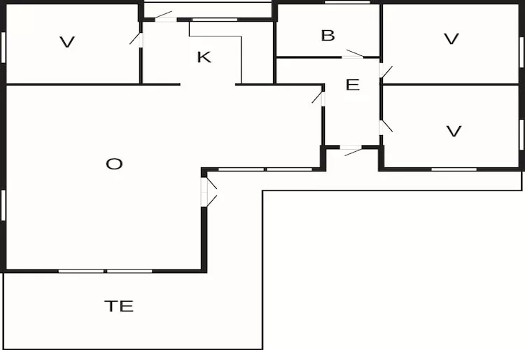 6 Personen vakantie huis in Henne-Plattegrond