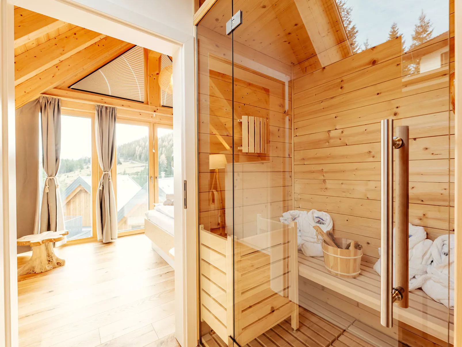 Chalet Nr. 4 mit 2 Schlafzimmern und Sauna-Binnen