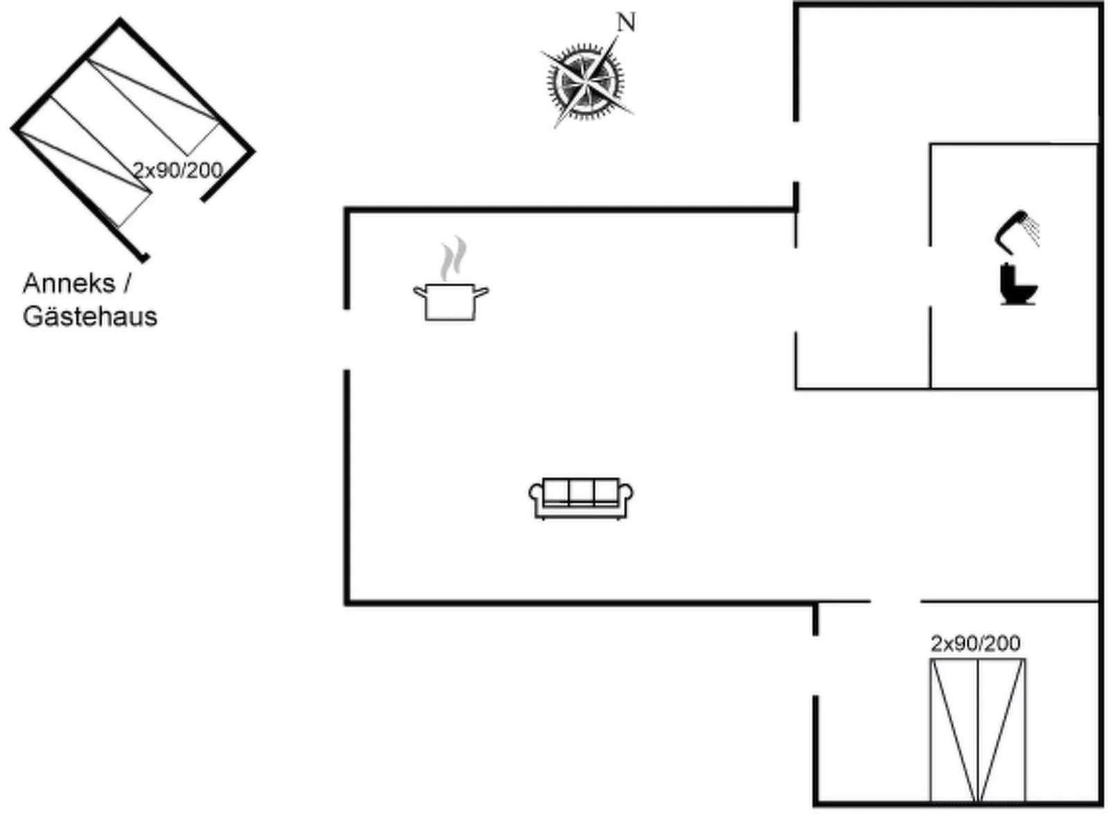 "Enola" - 900m from the sea-Binnen