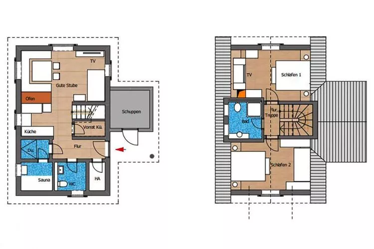 Ferienhaus Typ Premium Lodge Plus 6 Personen-Plattegrond