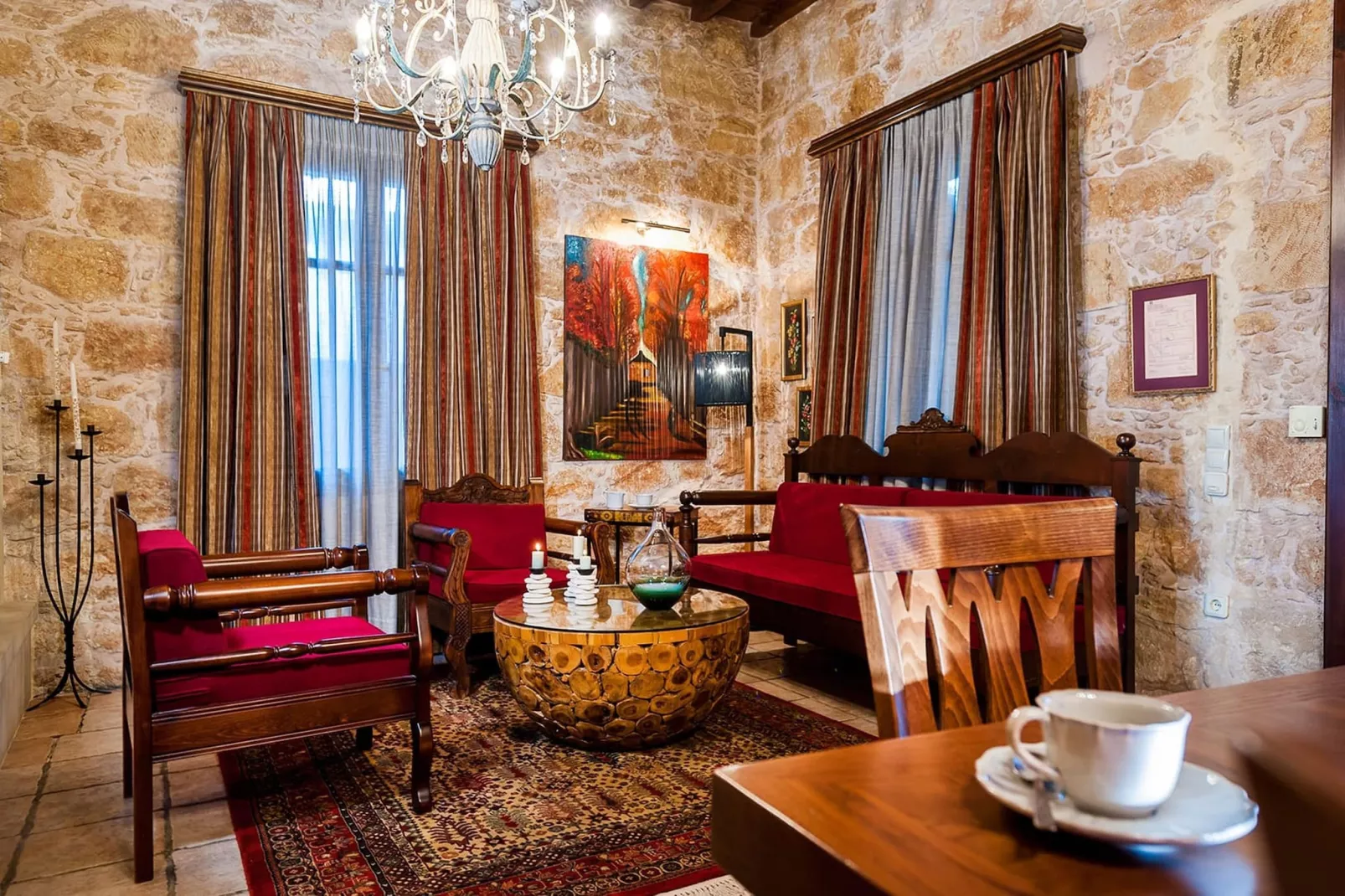 Villa Arhontariki 8prs-Woonkamer