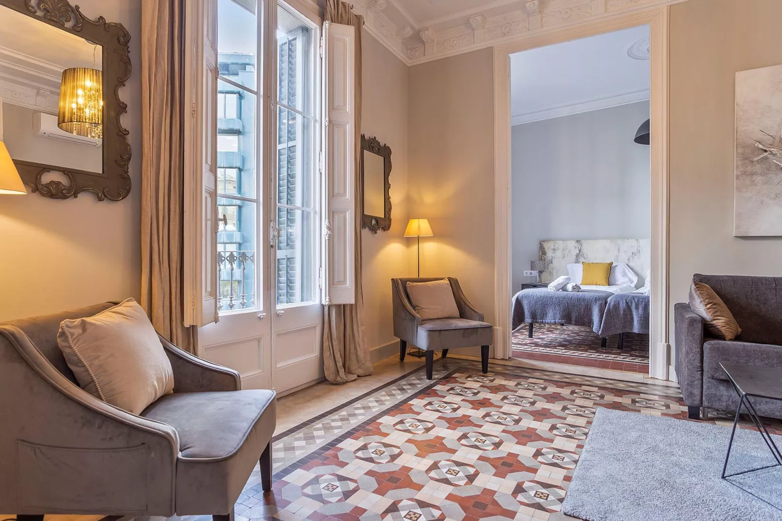 Ramblas Luxury Apartment-Woonkamer