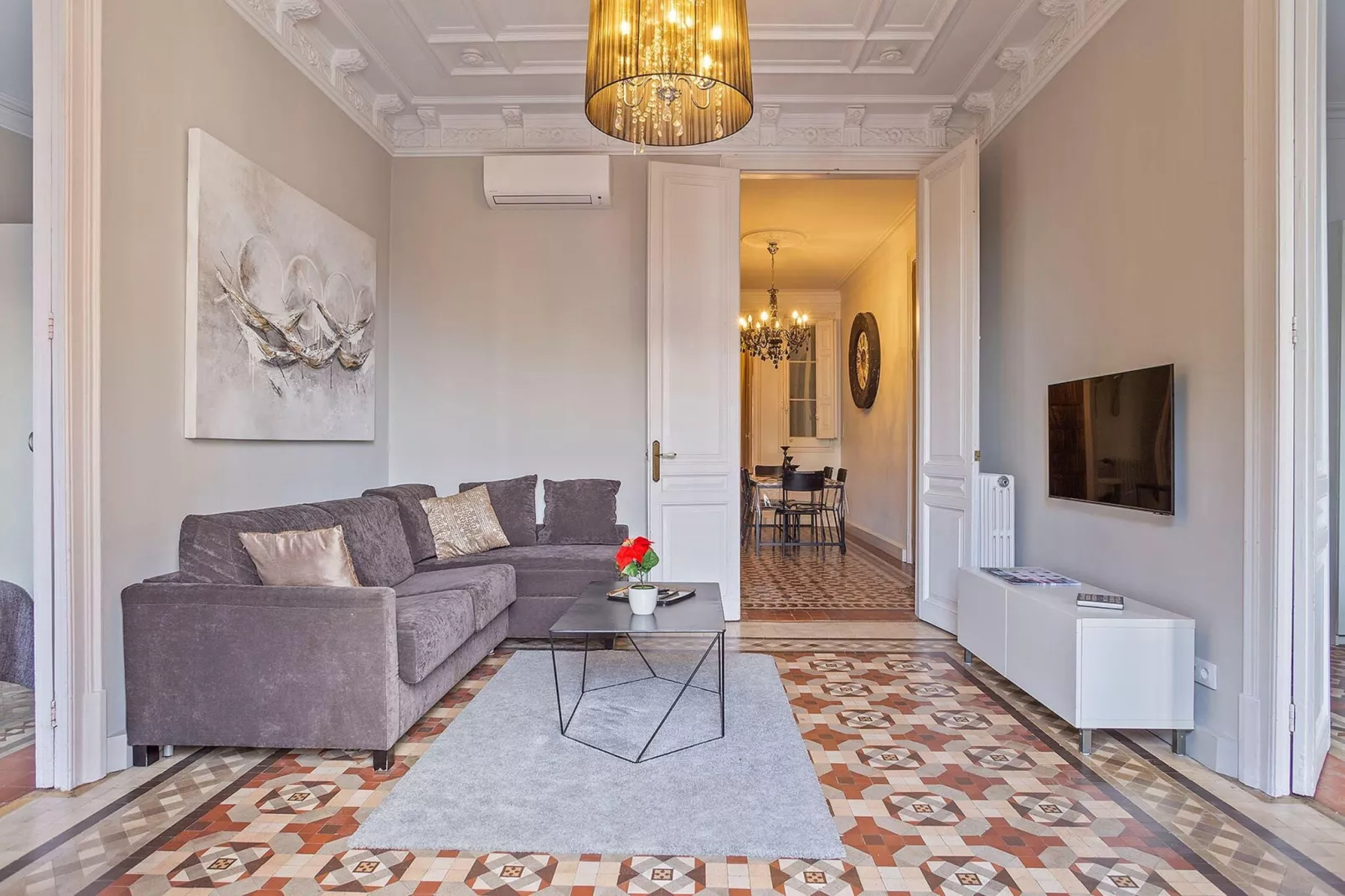 Ramblas Luxury Apartment-Woonkamer