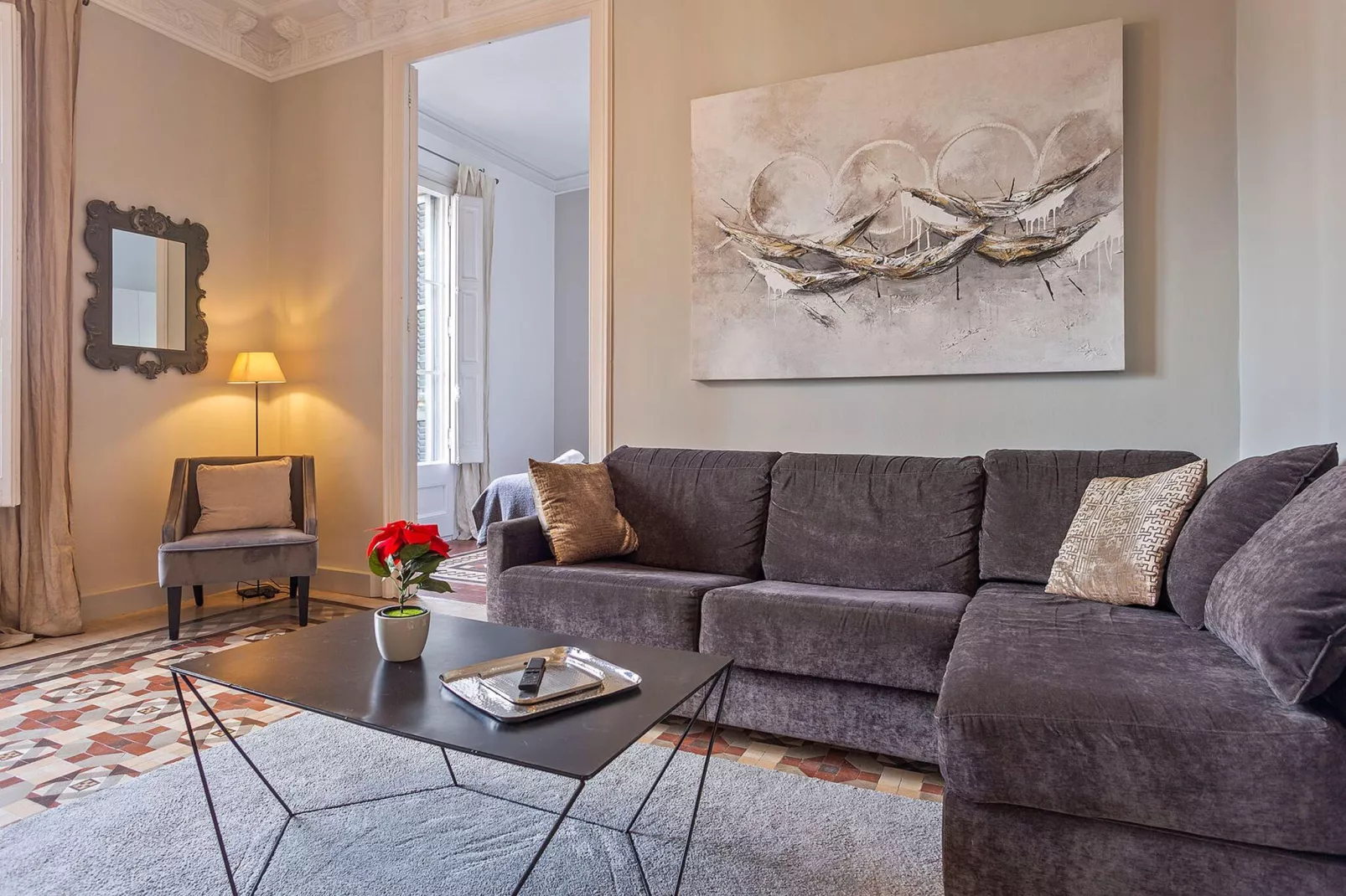 Ramblas Luxury Apartment-Woonkamer