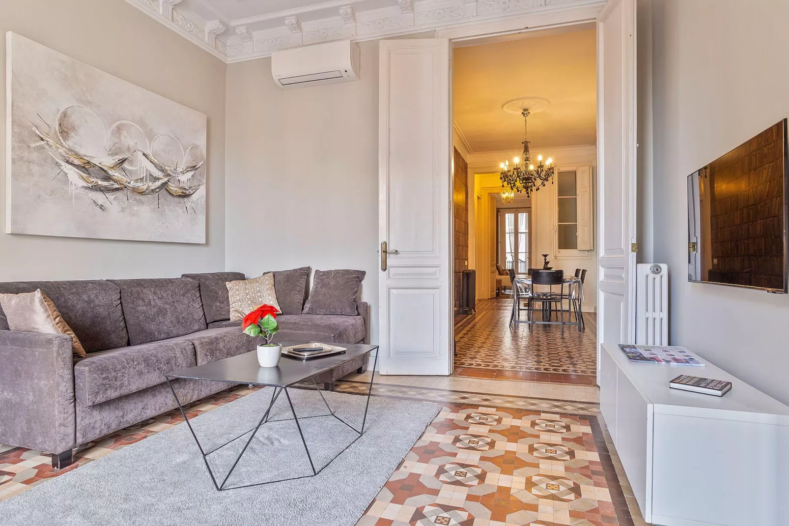 Ramblas Luxury Apartment-Woonkamer