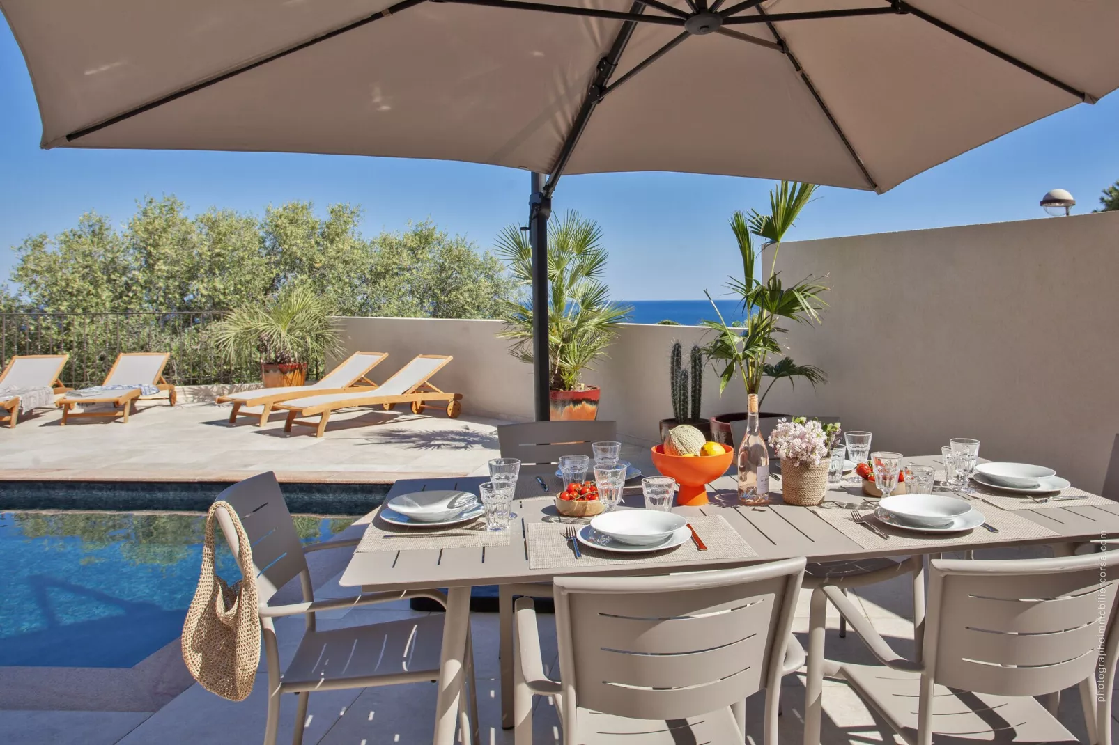 Superbe villa 8 personnes avec piscine et vue mer-Zwembad