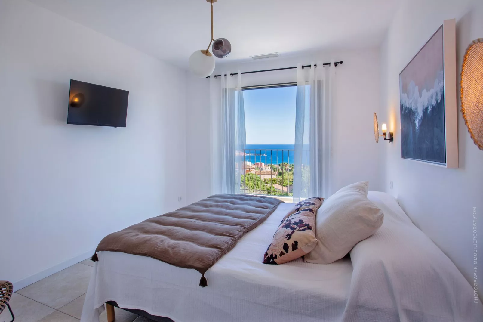 Superbe villa 8 personnes avec piscine et vue mer-Slaapkamer