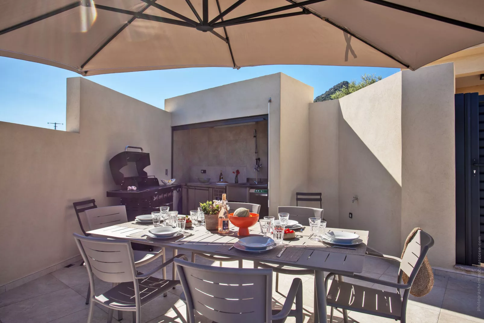 Superbe villa 8 personnes avec piscine et vue mer-Terrasbalkon