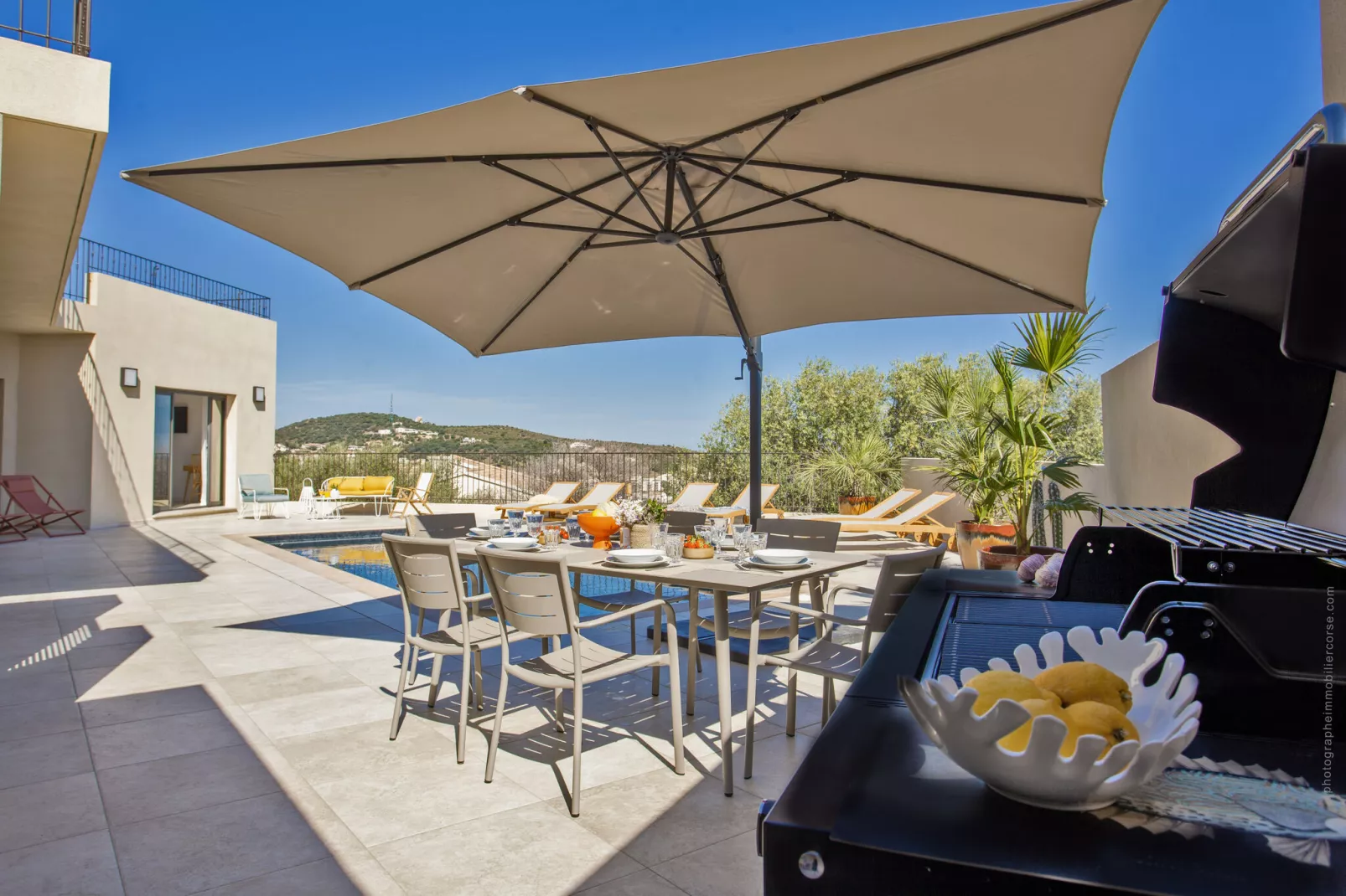 Superbe villa 8 personnes avec piscine et vue mer-Terrasbalkon