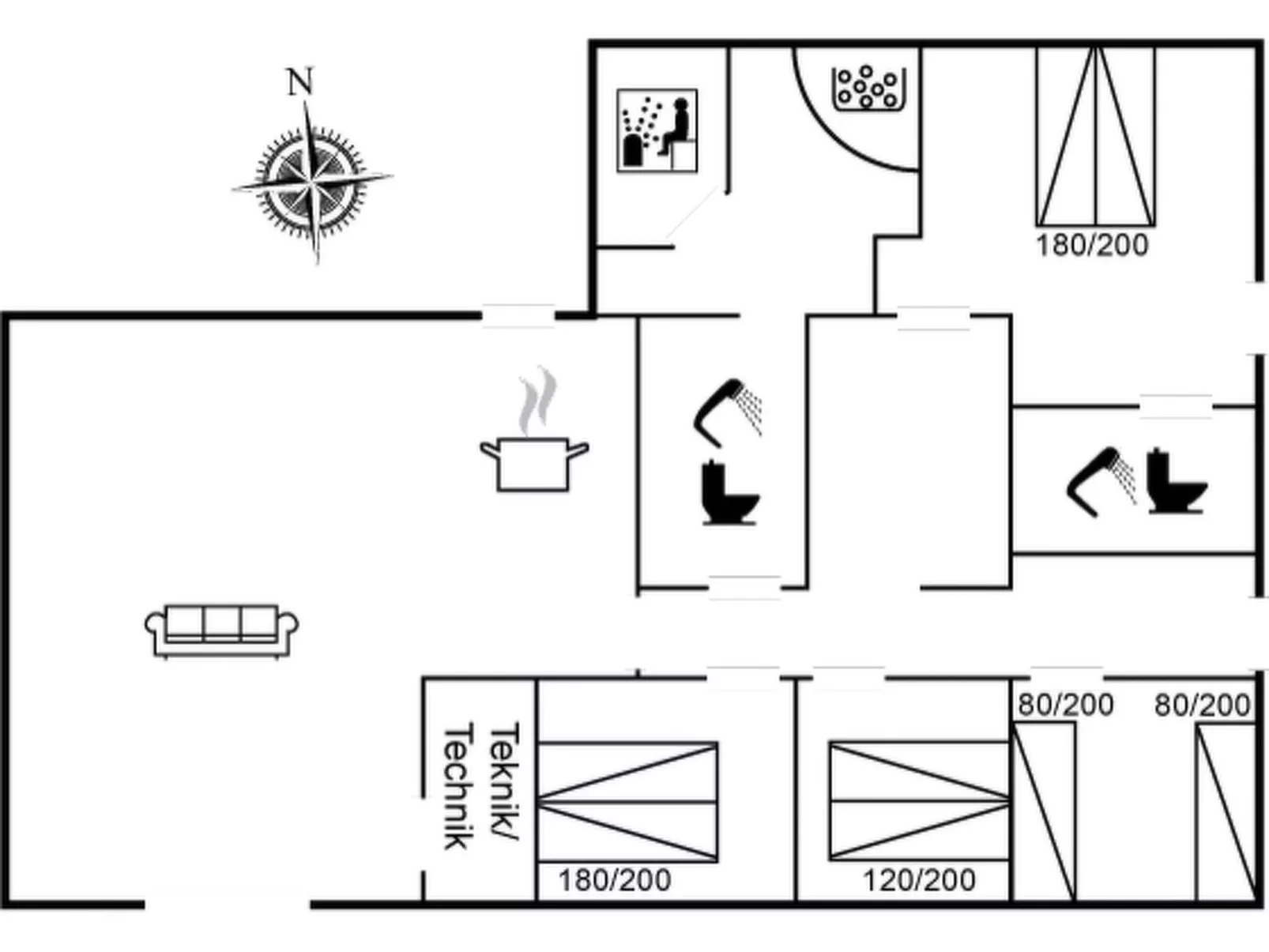 "Gidske" - 1.1km from the sea-Binnen